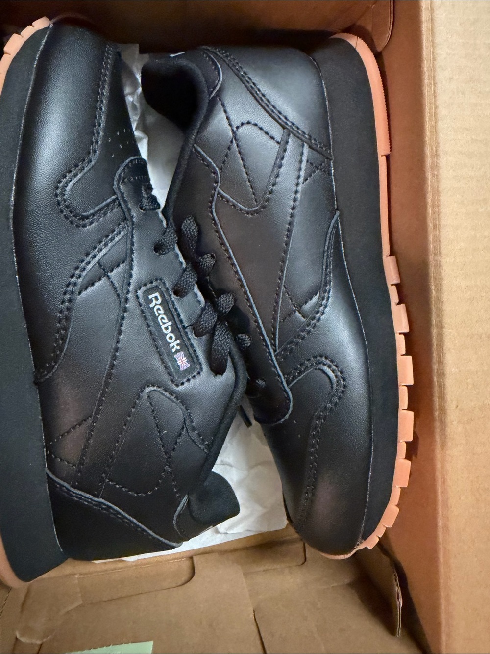 Reebok Kids Black Sneakers with Gum Outsole